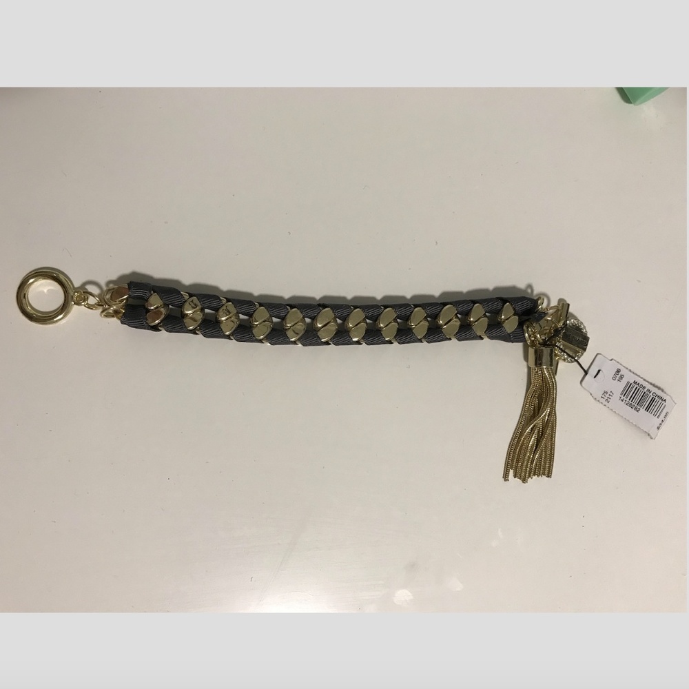 Slate Grey and Gold Bracelet